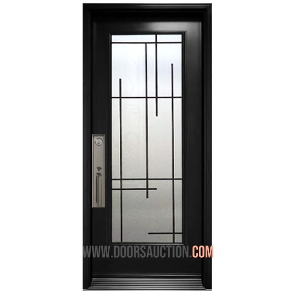 Single Steel Door Full glass Pasadena - Black