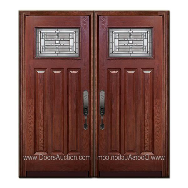 Oak Craftsman Panel 3 - Fiberglass double door-3