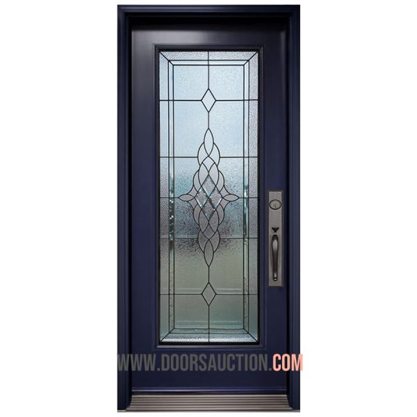 Steel Single Door Full Glass Erie Blue Vaughan
