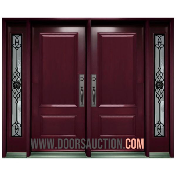 Steel Double door with two sidelites GOTICO Burgundy Mississauga