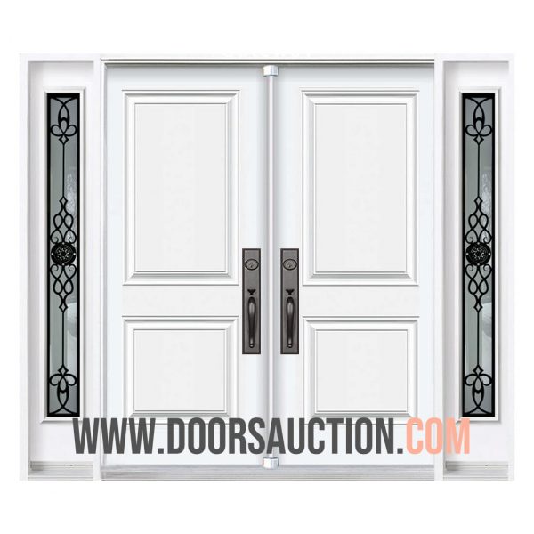 Steel Double door with two sidelites GOTICO White Newmarket