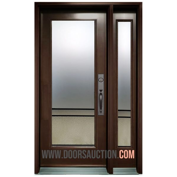 Steel Single Door with 2 Sidelites URBAN LIGHT 005 Dark White Scarborough