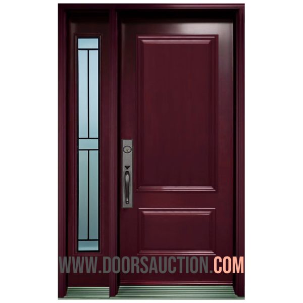 Single Steel Modern Door - One Sidelite CALIBEX burgundy Woodbridge