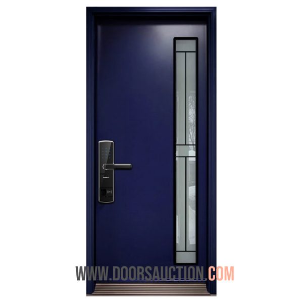 Single Steel Modern door 07x64 CALIBEX - Blue Newmarket