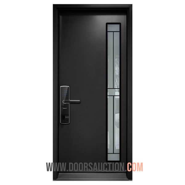 Single Steel Modern door 07x64 CALIBEX Dark Gray Milton