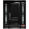 Steel Single Solid Door with 2 Sidelites GOTICO Black Aurora