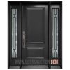 V-Zen Steel Single Solid Door with 2 Sidelite - Dark Gray Markham