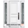 V-Zen Steel Single Solid Door with 2 Sidelite White Keswick