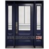 Single Steel Door 2 sidelites 3 Quarter Avenue glass Blue Brampton
