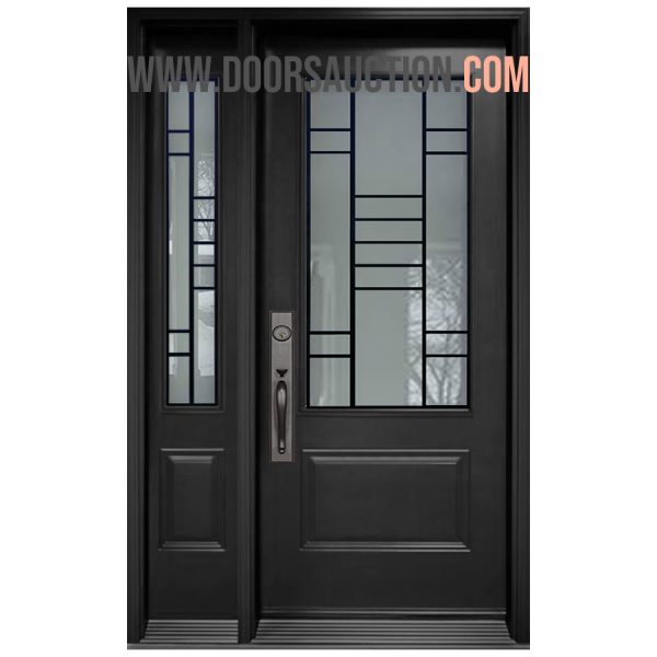 Single steel Door One Sidelite 3 Quarter Modexa Dark Gray Vaughan