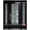 Single Steel Door 2 Sidelite Serenne Full glass Black Markham