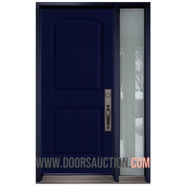 Single Door One Sidelites 2 panel Planked Camber Top Blue Brampton