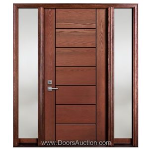 Mahogany Fiberglass Single door with 2 sidelites - Toronto