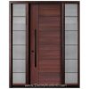 Mahogany Fiberglass Single door with 2 sidelites