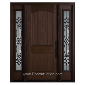 Fiberglass door Blackburn - Mahogany Grain Rustic Dark Brown