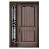 Fiberglass door Mahogany Grain Rustic - Port Stanly Wrought iron glass