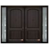 Double Mahogany door Rustics panels with 2 sidelites