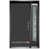 Mundo design Single Modern Door - One Sidelite Full glass - Gray