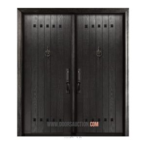Oak Grain fiberglass Door one Panel - Dark Gray