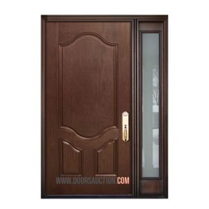 Oak grain Fiberglass door- Curved 3 panels