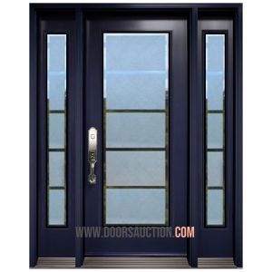 Steel Single Door - 2 Sidelite Full Sacramento - Blue