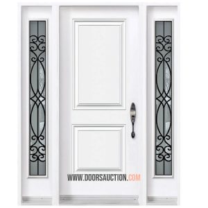 Single Door Blackburn - Full Solid Panel with 2 Sidelite - white