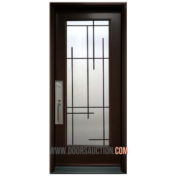 Single Steel Door Full glass Pasadena - Dark Brown