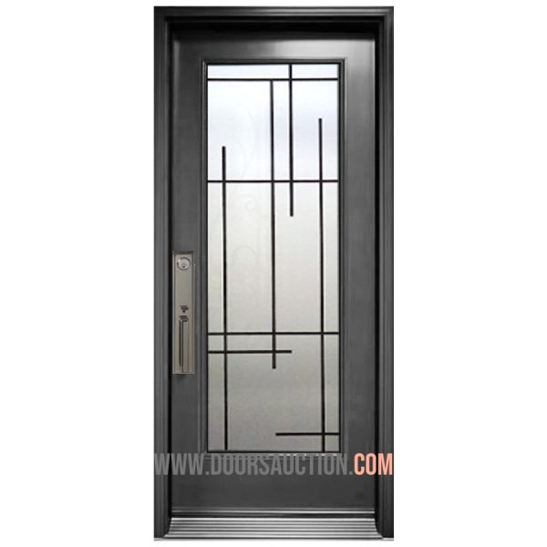 Single Steel Door Full glass Pasadena - grey