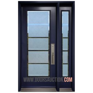 Single Steel Door - One Sidelite Full - Blue Sacramento