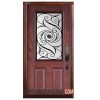 Single Fiberglass door OAK Grain 3PA - Red Port Union