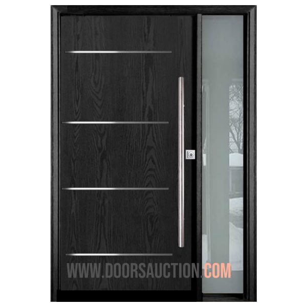 Oak Venus - Modern Fiberglass single door with one sidelite