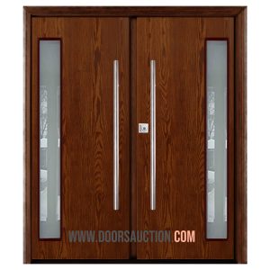 Fiberglass Flush oak Modern Double door Brown