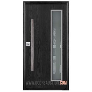 Flush Oak grain single modern door - Jupiter Grey