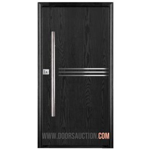 Modern Fiberglass door - Flush Oak grain single modern door - Venus3 Stained