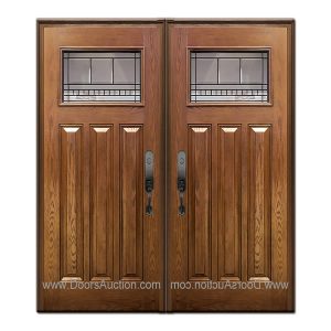 Oak Craftsman Panel 3 - Fiberglass double door-2