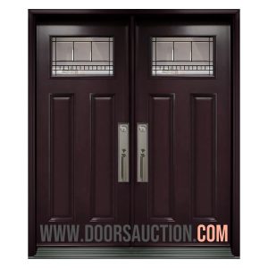 Steel Double door 3 panels Craftsman Chanelle - Dark Brown