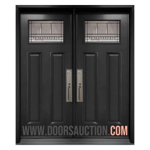 Steel Double door 3 panels Craftsman Chanelle - Dark Gray