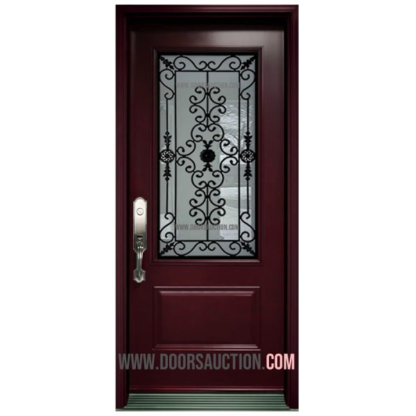 Single Steel Door 3 Quarters Port Stanly Dark Red Markham