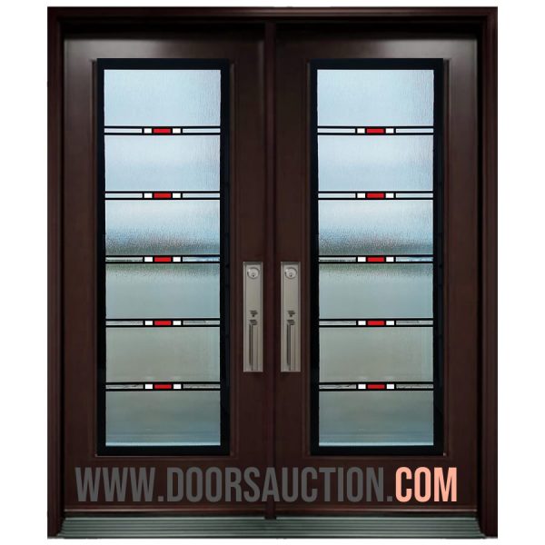 Steel Double Door Full glass 6p hybrid Dark Brown Brampton