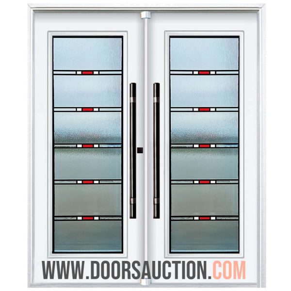 Steel Double Door Full glass 6p hybrid White Toronto