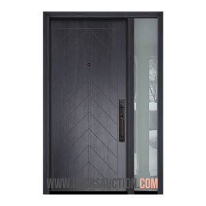 Fiberglass solid single door one sidelite - Chevron Mahogany Iron Ore Mississauga