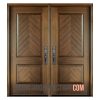 Fiberglass Double door Mahogany Manchester Solid Panel Square - Brown Toronto