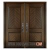 Fiberglass Double door Mahogany Manchester Solid Panel Square - Dark Brown Toronto