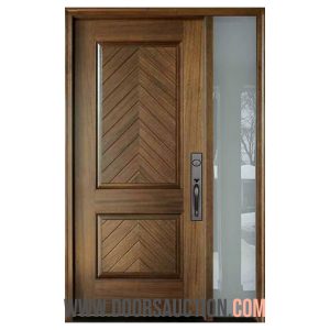 Fiberglass Single door one sidelite door Mahogany Manchester Solid Panel Square - Brown Toronto