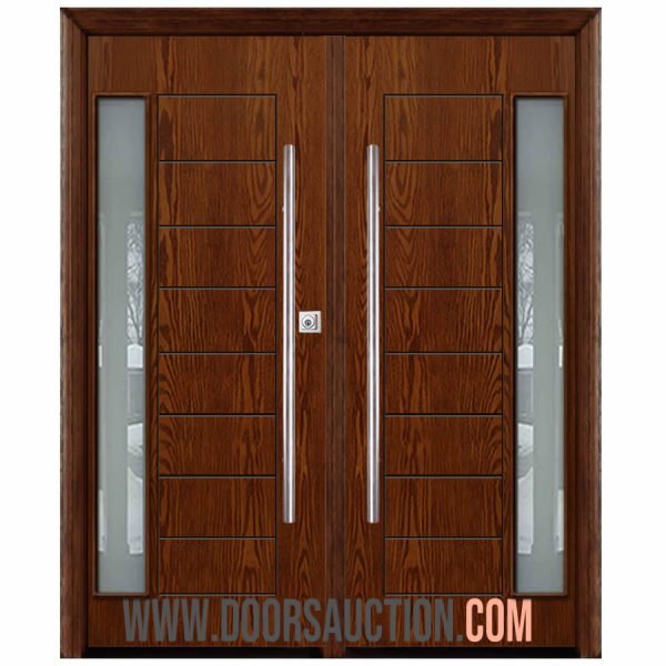 Oak grain Double modern door - Melbourne Dark Walnut Toronto