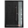 Oak grain Single modern door one sidelite - Adelaide Dark Gray Brampton