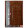 Oak grain Single modern door one sidelite - Adelaide Dark Walnut Mississauga