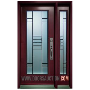 Single Door - One Sidelite Full glass METIS - Red Markham