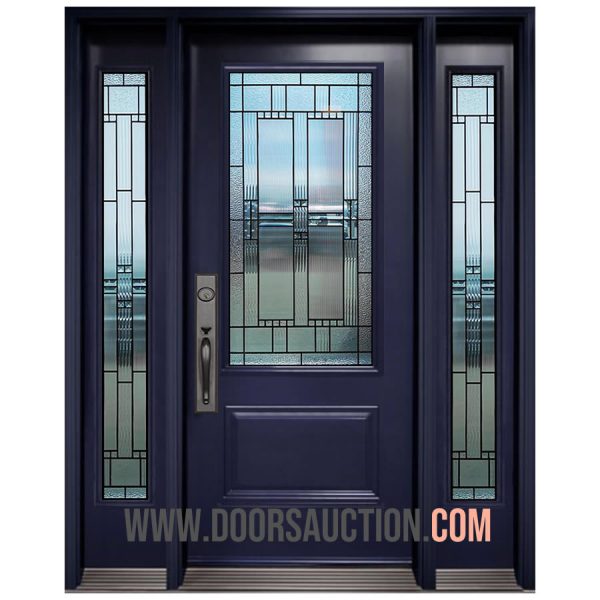 Single steel Door 3 quarter Panel with 2 Full Sidelite Nettilling Blue Richmond Hill