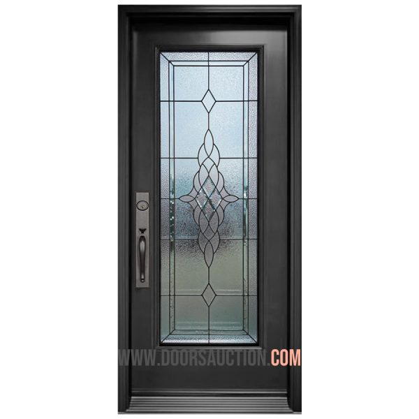 Steel Single Door Full Glass Erie Dark Gray Brampton